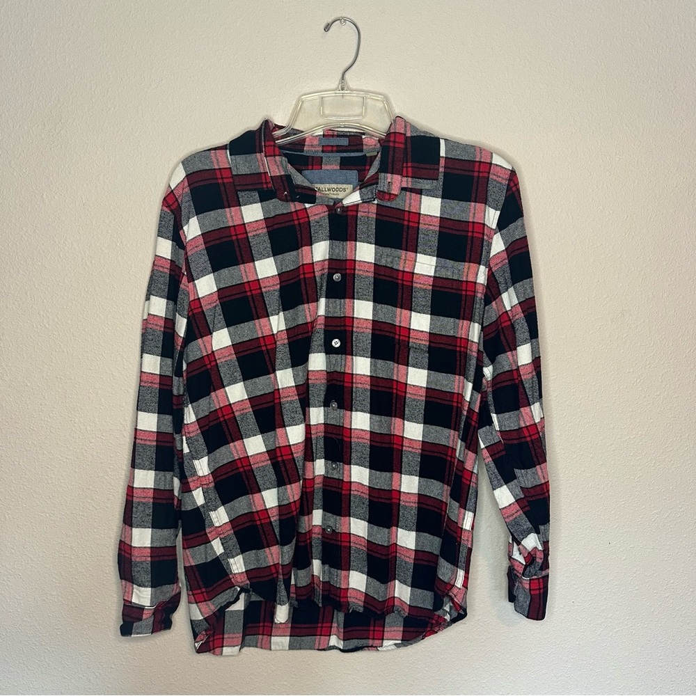Tallwood Bruno Milano Mens Plaid Flannel Long
Sleeve Button Up Shirt Sz L